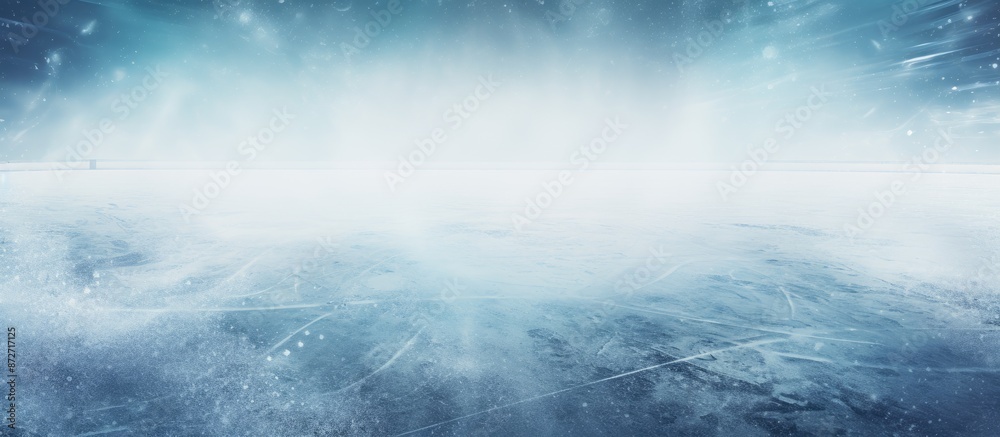 Poster Background of ice with marks from skating and hockey, featuring copy space image.