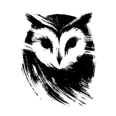 Obraz premium Owl in illustration in brush stroke painting,