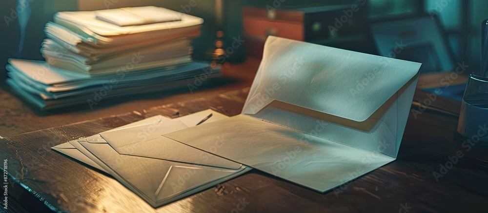 Poster Envelopes accompanying sheets provide a space for mailing addresses; ideal for correspondence and official documents, presented with a copy space image.