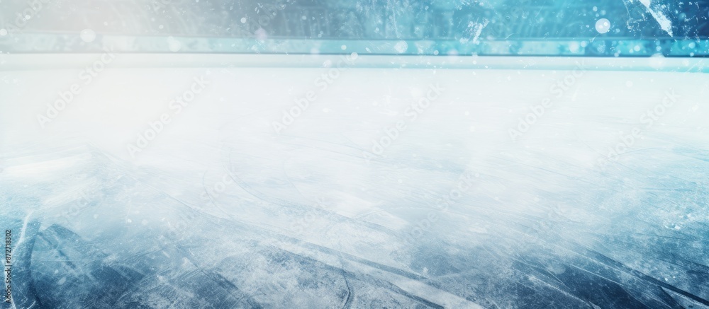 Poster Background of ice with marks from skating and hockey, featuring copy space image.