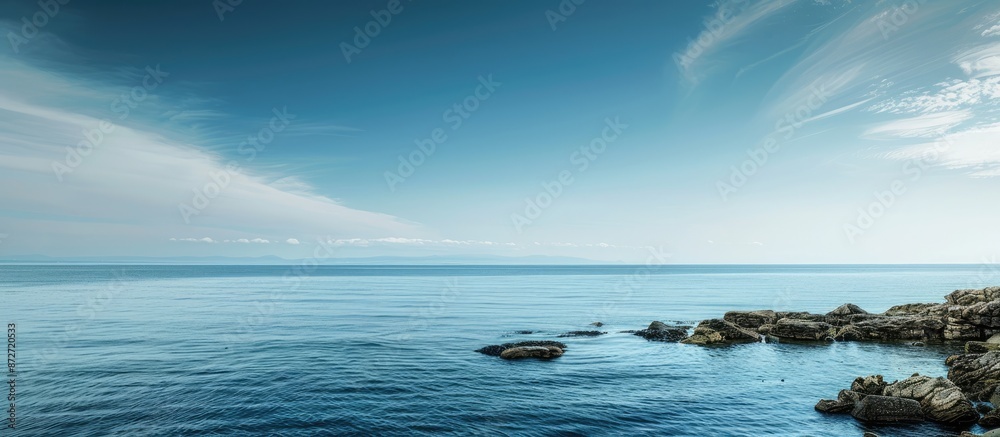 Poster Coastal view showcasing a serene seascape with ample copy space image.