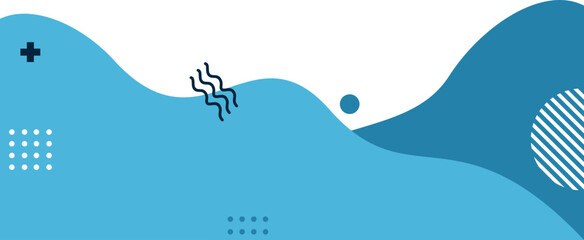 Blue Blob Corner Border