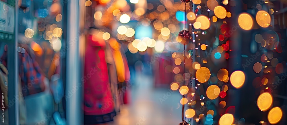 Aufkleber Bokeh effect enhances store setting for a professional copy space image.