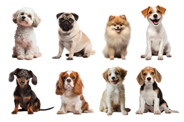 PNG cute sitting puppy element set, transparent background