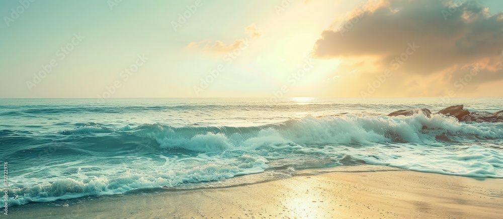 Poster Coastal view showcasing a serene seascape with ample copy space image.