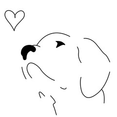 A dog drawn with a single line 