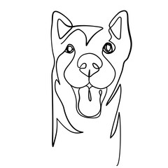 A dog drawn with a single line 