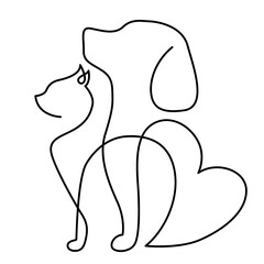 The symbol of a cat and a dog 