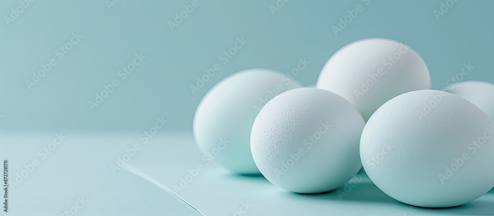 Aufkleber copy space image with white eggs against a paper background.