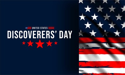 discoverers day vektor background banner , for USA holiday.