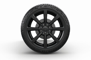 Obraz premium New car tire front view isolated on white background