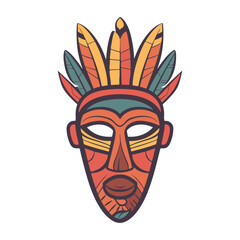 African tribal mask icon vector