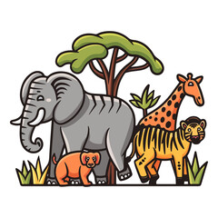 Obraz premium African wildlife icon vector