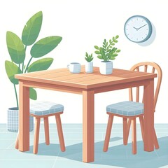 Vector Graphic of a Minimalist Workspace interior design