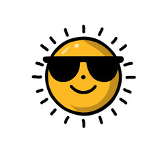 sun with glasses vektor