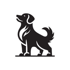 Black dog icon , silhouette, vector art illustrator, clip art