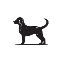 Black dog icon , silhouette, vector art illustrator, clip art