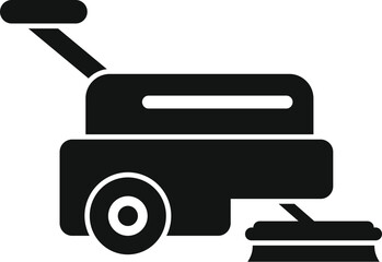 Cleaning machine using a rotating brush for scrubbing floor, cleaning service equipment for professional hygiene