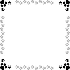 Cat Footprints Frame Border