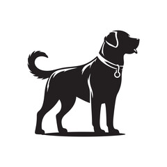 Black dog icon , silhouette, vector art illustrator, clip art