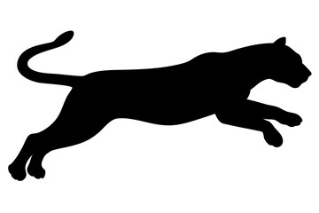 silhouette of a lion , cheetah vector illustration, cheetah silhouette, animal silhouette isolated vector Illustration, png, Funny cute cheetah, Jumping cartoon Pats
