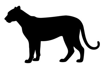 silhouette of a lion , cheetah vector illustration, cheetah silhouette, animal silhouette isolated vector Illustration, png, Funny cute cheetah, Jumping cartoon Pats