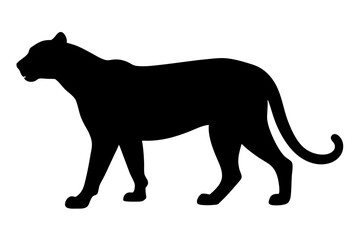 Obraz premium silhouette of a lion , cheetah vector illustration, cheetah silhouette, animal silhouette isolated vector Illustration, png, Funny cute cheetah, Jumping cartoon Pats