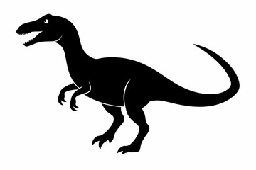 Fototapeta premium dinosaur illustration , dinosaur vector illustration, dinosaur silhouette, animal silhouette isolated vector Illustration, png, Funny cute dinosaur, Jumping cartoon Pats