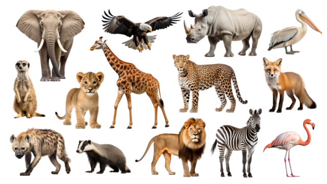 Wildlife animal png cut out set