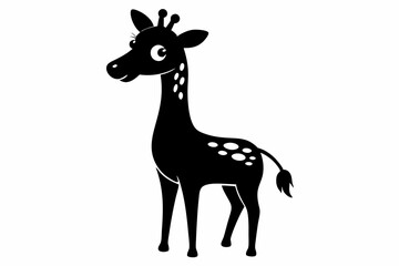Giraffe illustration , giraffe vector illustration, giraffe silhouette, animal silhouette isolated vector Illustration, png, Funny cute giraffe, Jumping cartoon Pats