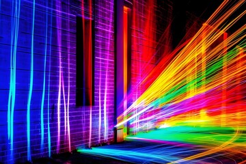 Vibrant Neon Street Art Captures Colorful Urban Creativity in a Lively Arts District