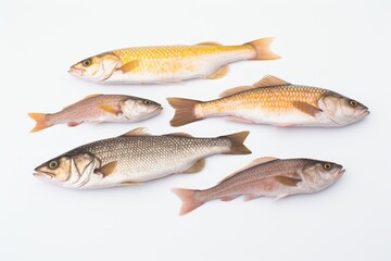 Obraz premium Isolated single fish on plain white background for optimal search result relevance