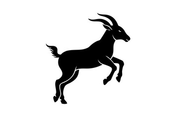 silhouette of a goat , goat vector illustration, goat silhouette, animal silhouette isolated vector Illustration, png, Funny cute goat, Jumping cartoon Pats