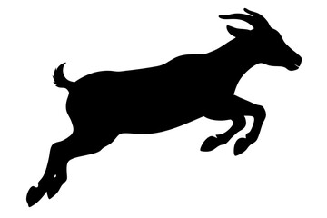 silhouette of a goat , goat vector illustration, goat silhouette, animal silhouette isolated vector Illustration, png, Funny cute goat, Jumping cartoon Pats