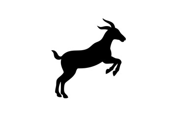 silhouette of a goat , goat vector illustration, goat silhouette, animal silhouette isolated vector Illustration, png, Funny cute goat, Jumping cartoon Pats
