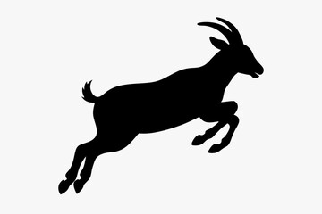 silhouette of a goat , goat vector illustration, goat silhouette, animal silhouette isolated vector Illustration, png, Funny cute goat, Jumping cartoon Pats