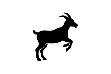 silhouette of a goat , goat vector illustration, goat silhouette, animal silhouette isolated vector Illustration, png, Funny cute goat, Jumping cartoon Pats