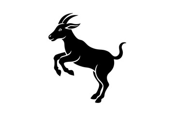 silhouette of a goat , goat vector illustration, goat silhouette, animal silhouette isolated vector Illustration, png, Funny cute goat, Jumping cartoon Pats