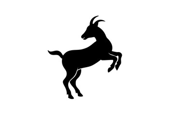 silhouette of a goat , goat vector illustration, goat silhouette, animal silhouette isolated vector Illustration, png, Funny cute goat, Jumping cartoon Pats