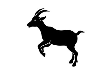silhouette of a goat , goat vector illustration, goat silhouette, animal silhouette isolated vector Illustration, png, Funny cute goat, Jumping cartoon Pats