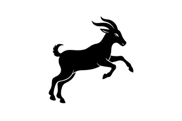 silhouette of a goat , goat vector illustration, goat silhouette, animal silhouette isolated vector Illustration, png, Funny cute goat, Jumping cartoon Pats