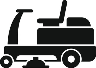 Professional lawn mower machine for cutting grass icon in solid design