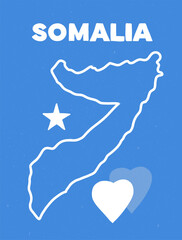 Obraz premium Somalia map vector with Flag. Illustration design