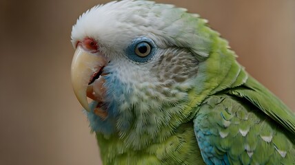 Obraz premium close up of a green parrot