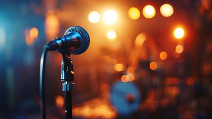 Microphone On Stage During Concert