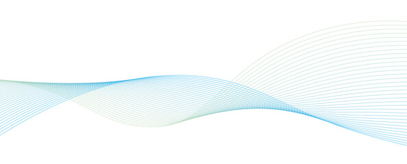 抽象的な形　波　ウェーブ　水色と黄緑のグラデーション　イラスト