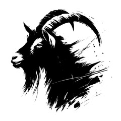 Obraz premium sheep, goat, lamb, wool, meadow, in illustration in brush stroke painting