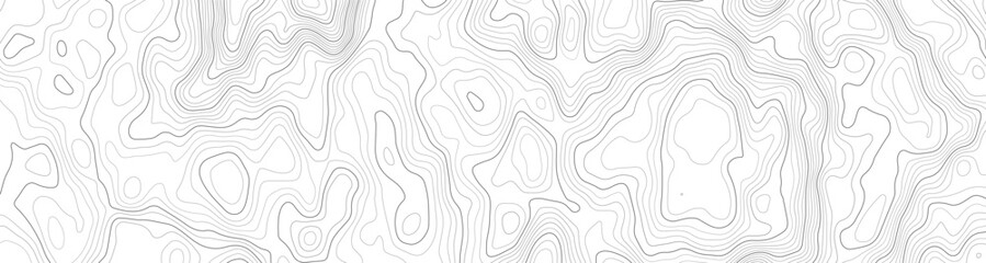 Stylized topographic contour map. Geographic line mountain relief. Abstract lines or wavy backdrop background. Cartography, topology, or terrain path concept. Vector illustration with editable stroke