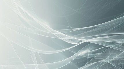 Abstract white light wave background with flowing lines.
