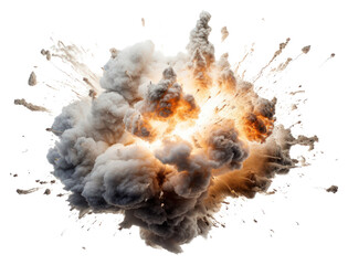 PNG  Explosion fire white background destruction.